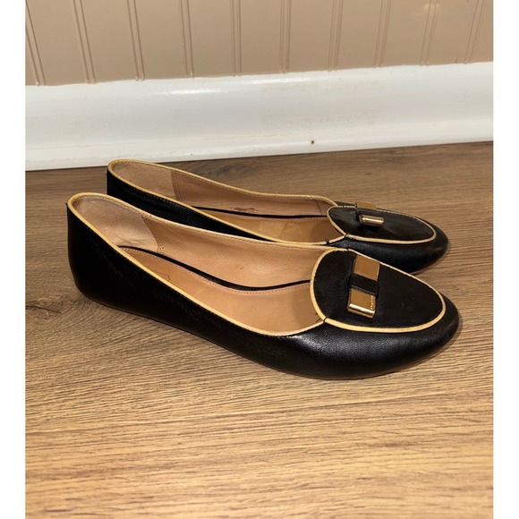 Coach Shoes - Coach Flats Womens Shoes 7 Gold Logo Hardware Preppy Office Work Career